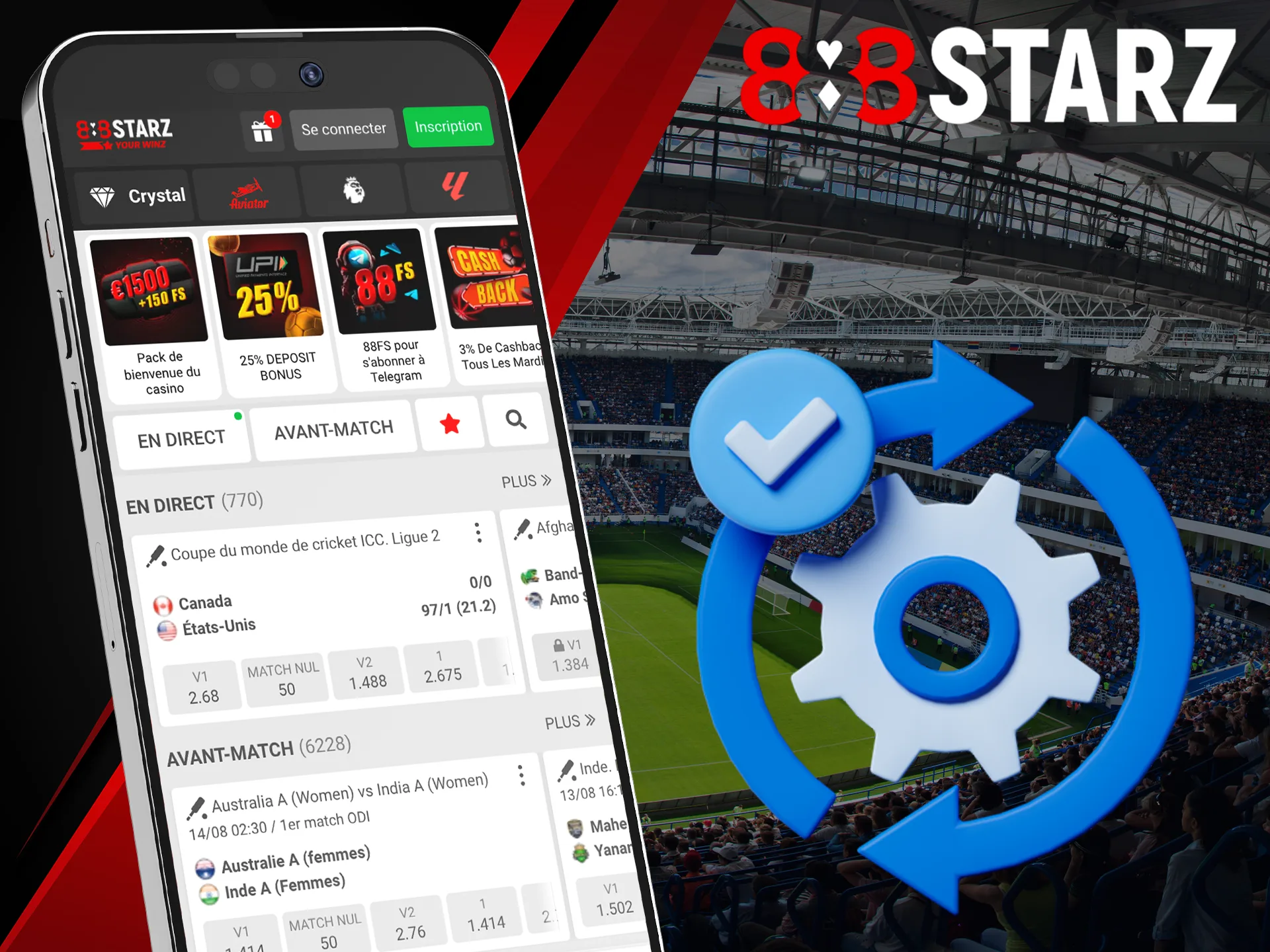 Update the 888Starz application to the latest version.