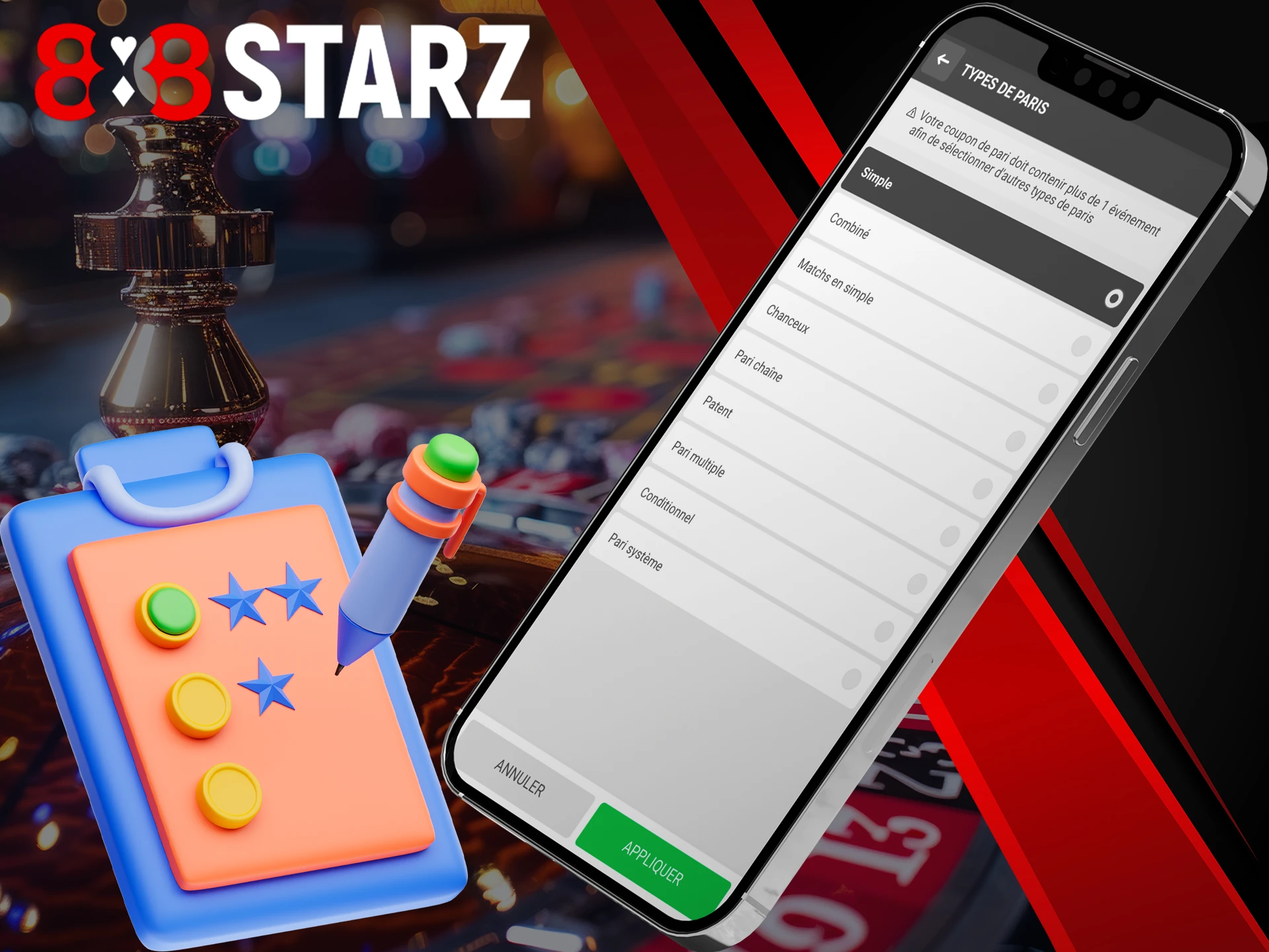 Find your bet type at 888Starz.