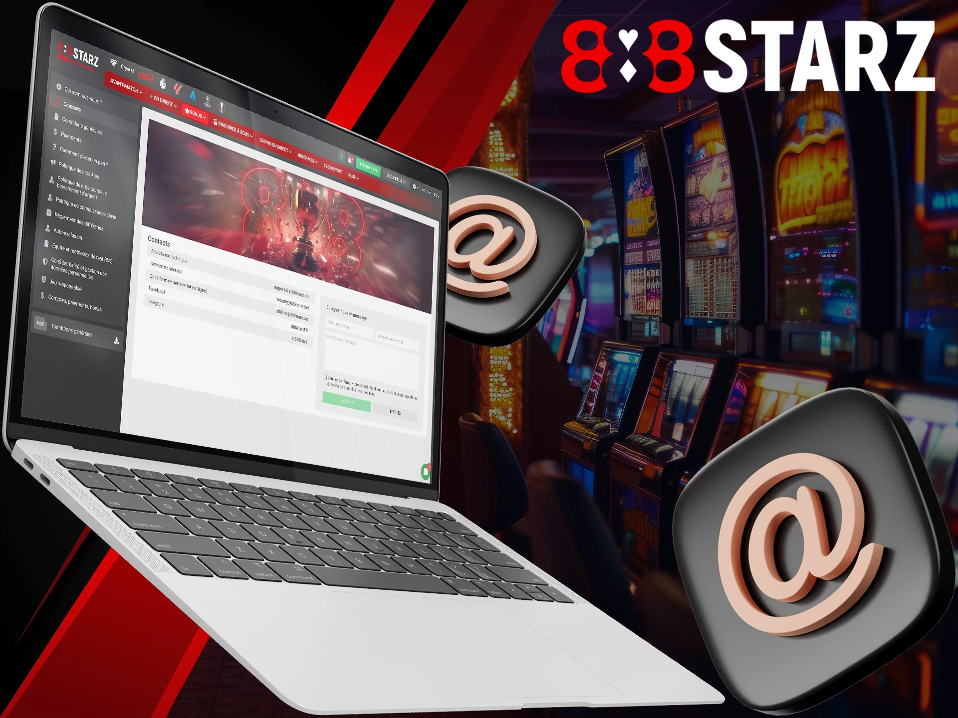 Use your email address to contact the 888Starz team.