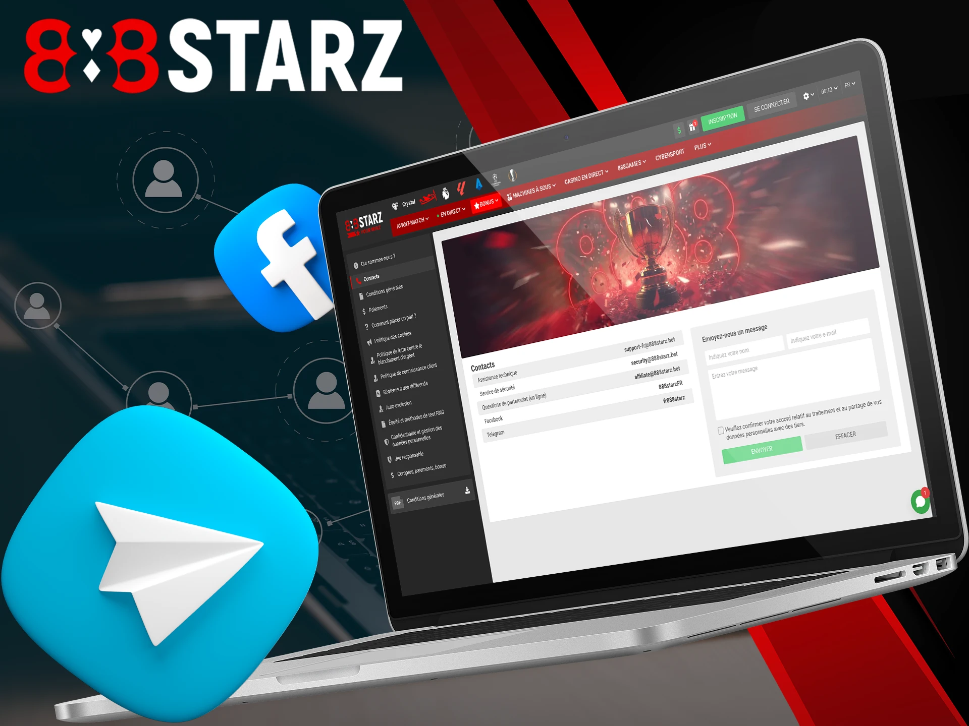 Use social media to get help with 888Starz.