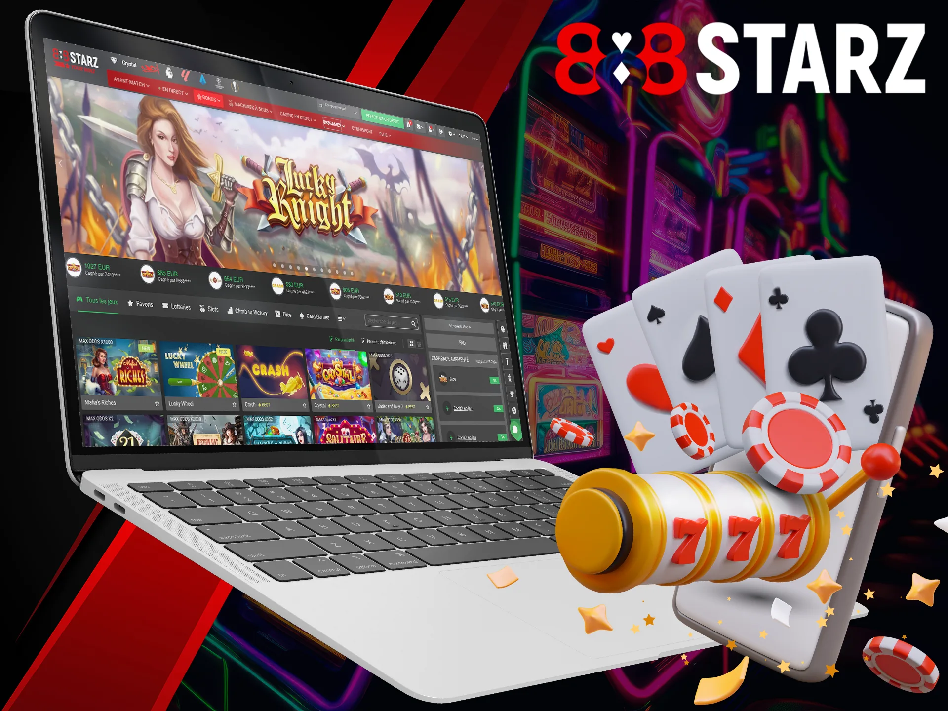 Try your luck at 888Starz casino games.