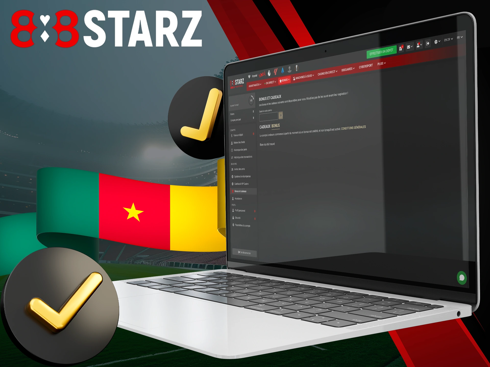 Utilisez uniquement le code promo actuel de 888Starz.