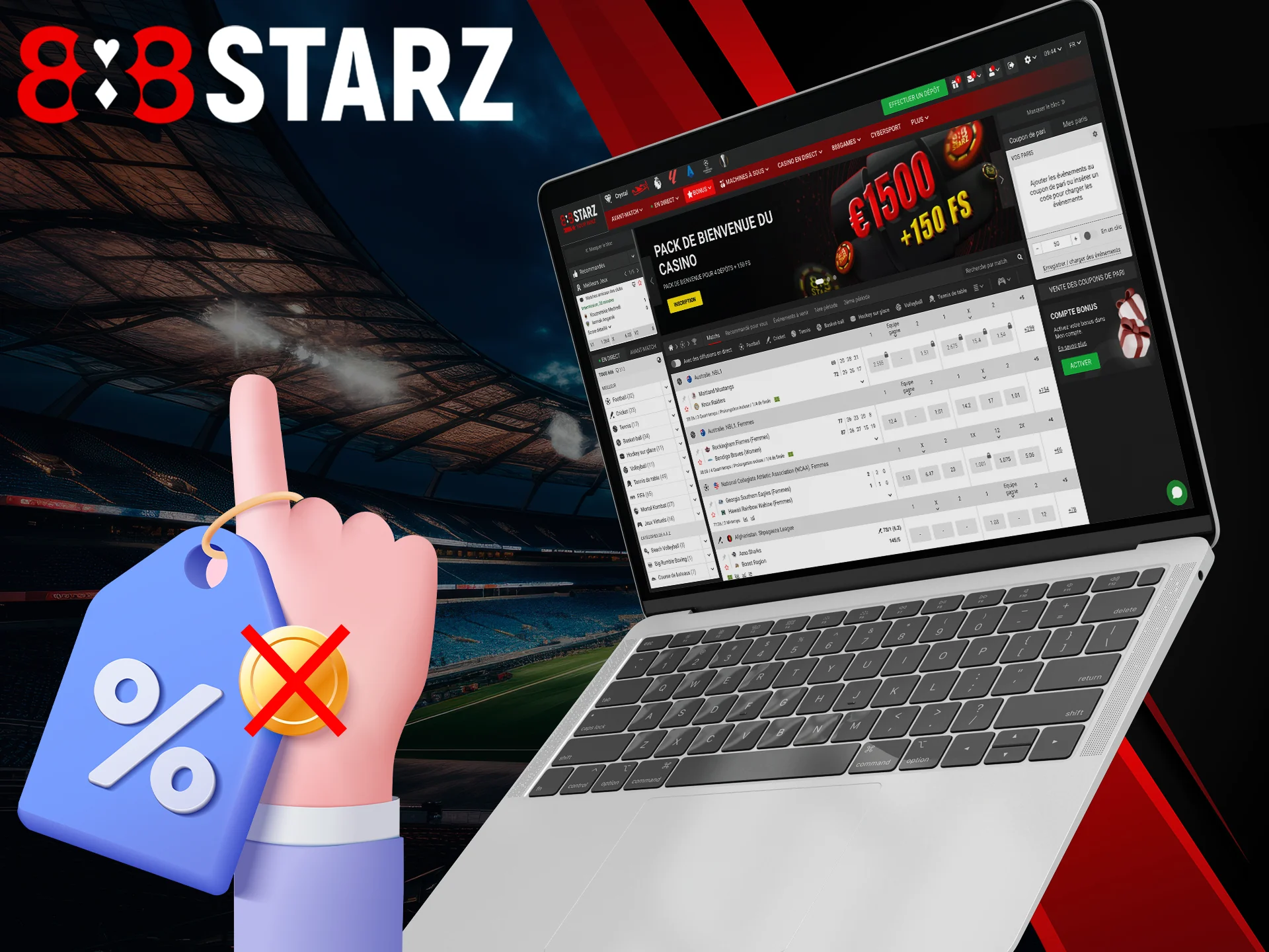 Get the 888Starz no deposit promo code.