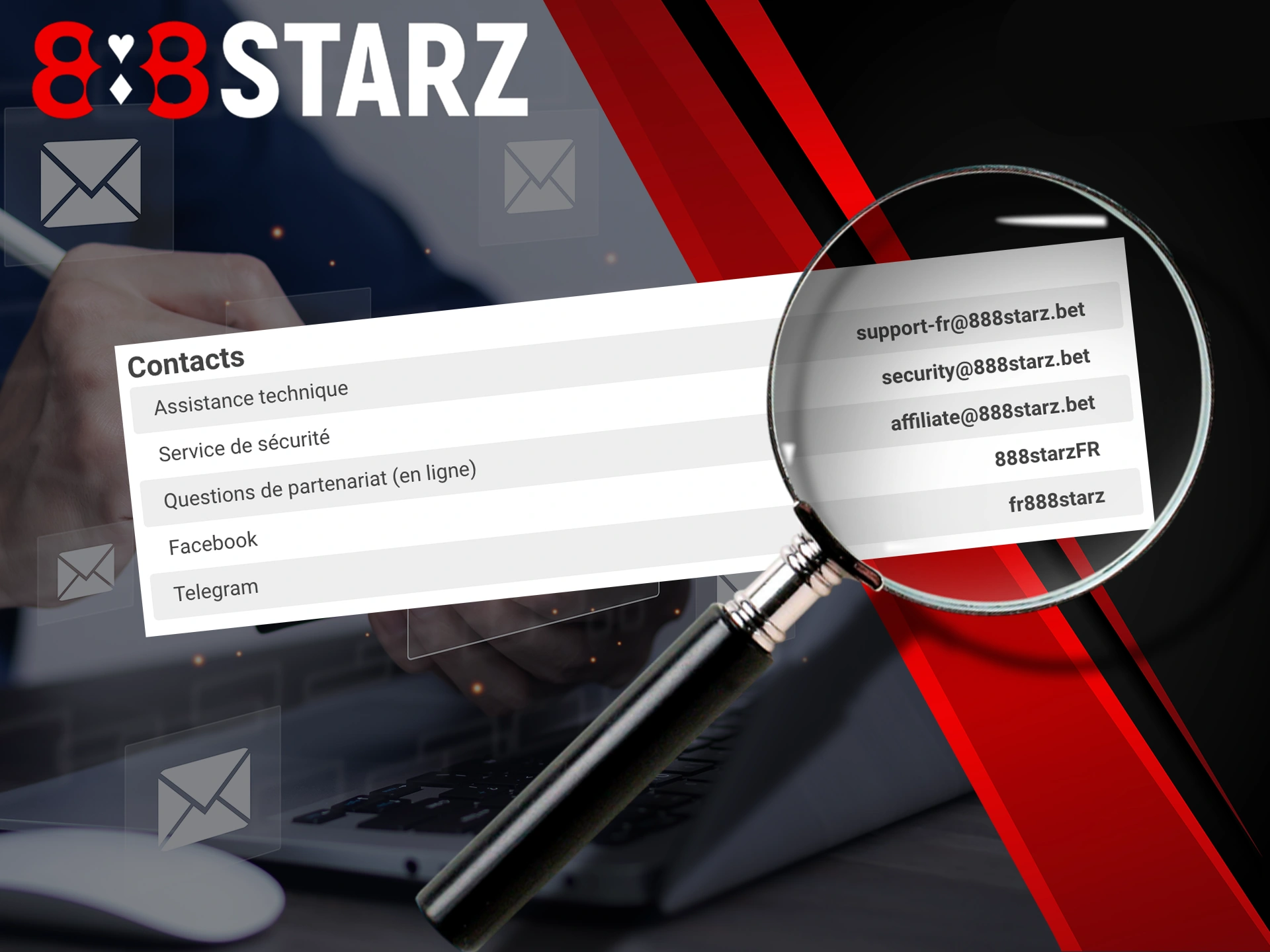 Use the contact details if you have any problems with 888Starz.