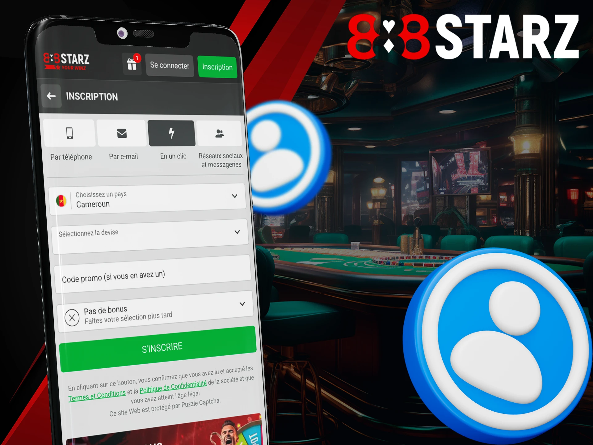 Go through the 888Starz account registration process on the application.