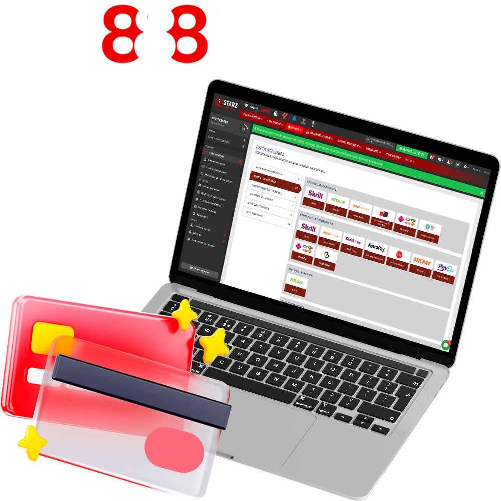 To find out more about the payment method, visit 888Starz.