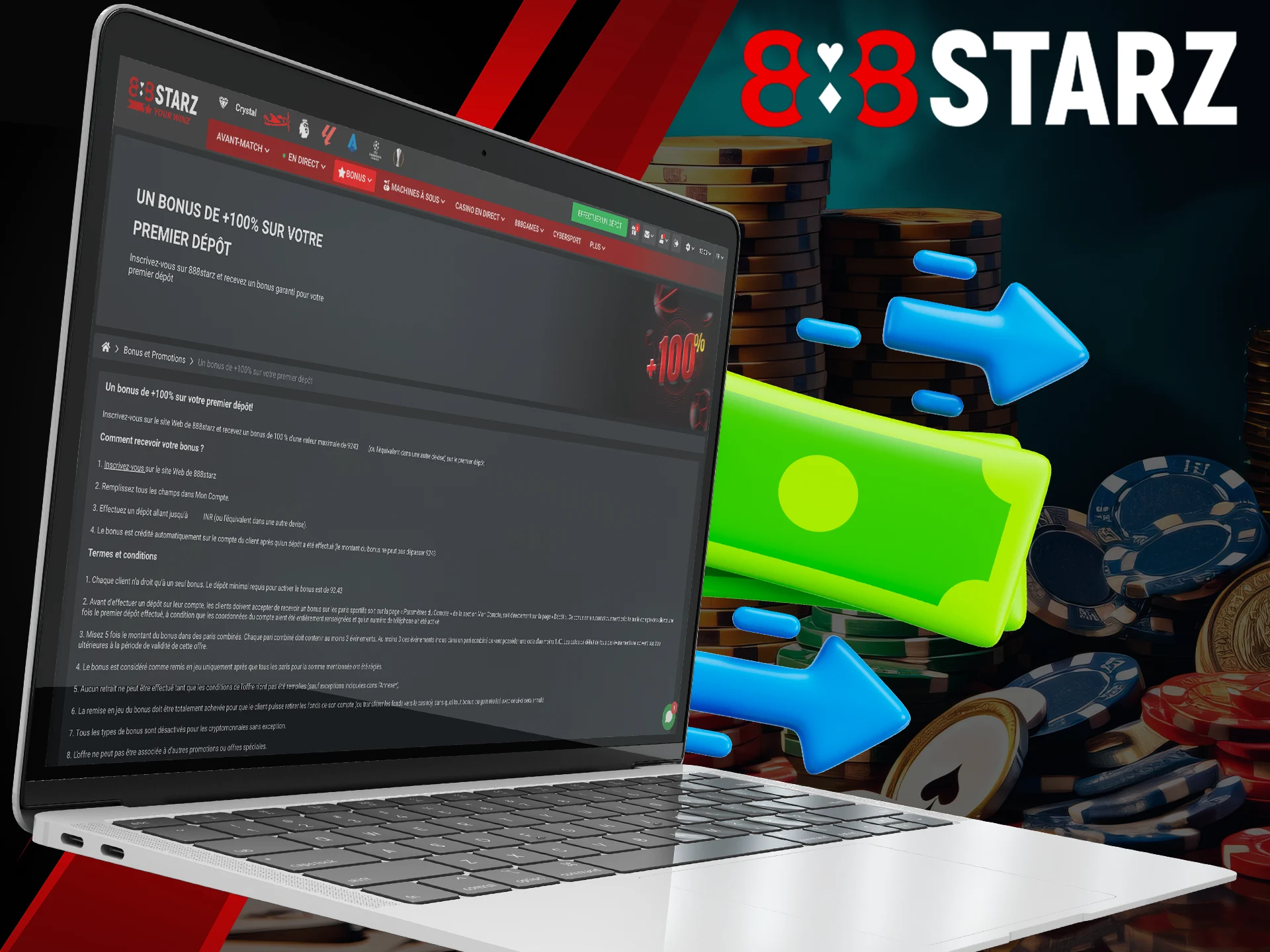 Find out how to withdraw a bonus from 888Starz.