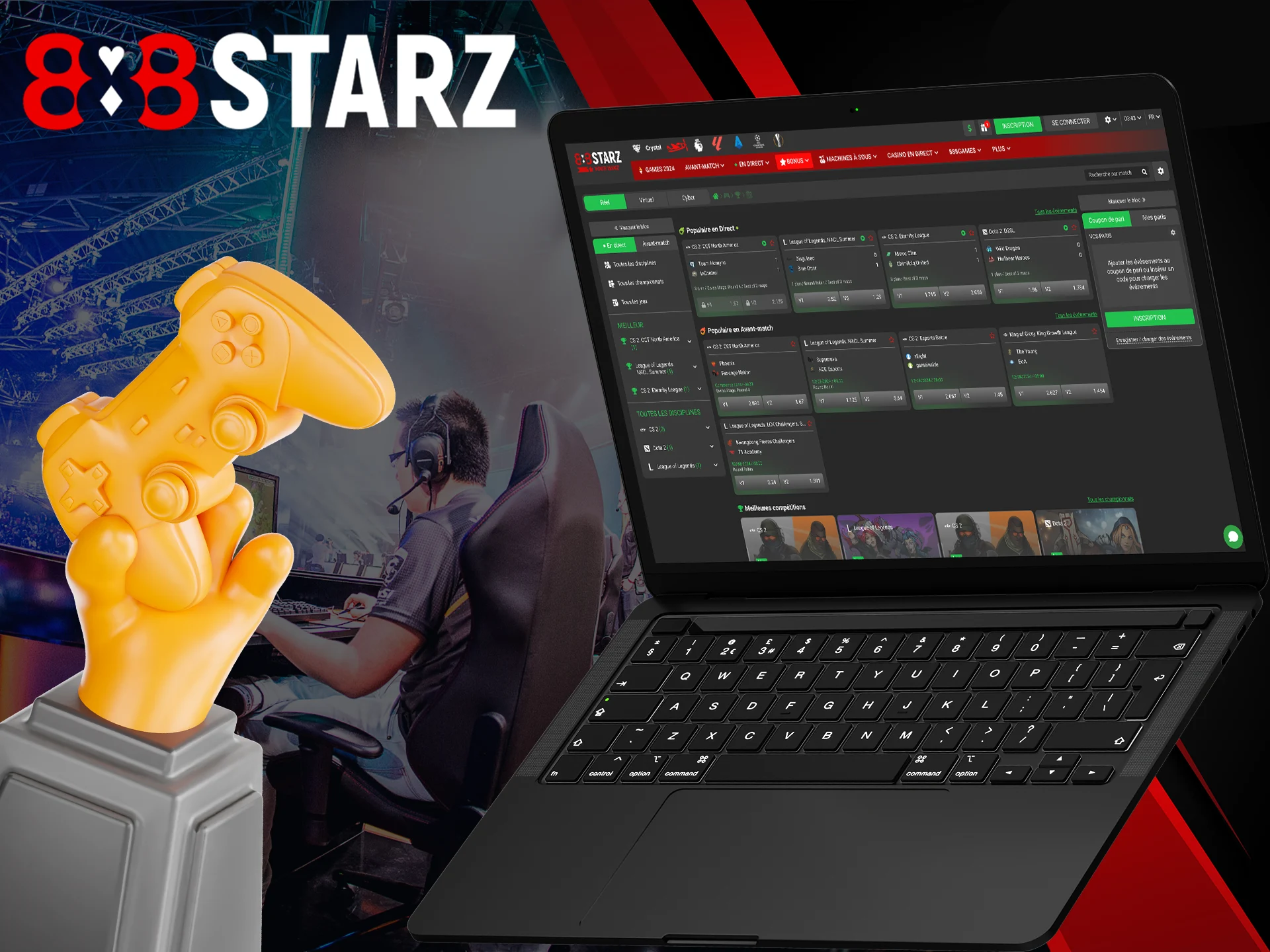 Tentez votre chance aux Esports sur 888Starz.