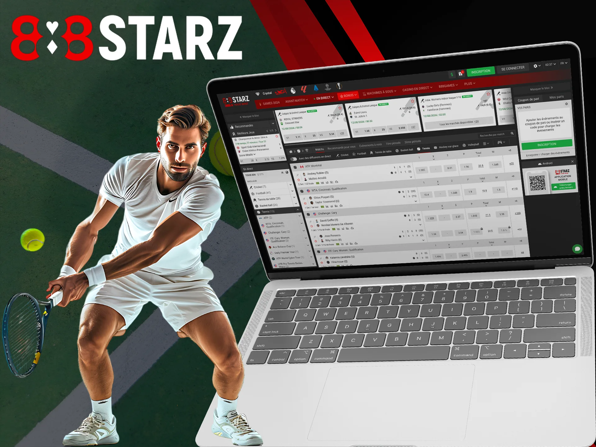 Faites des pronostics sur le tennis et multipliez votre dépôt sur 888Starz.