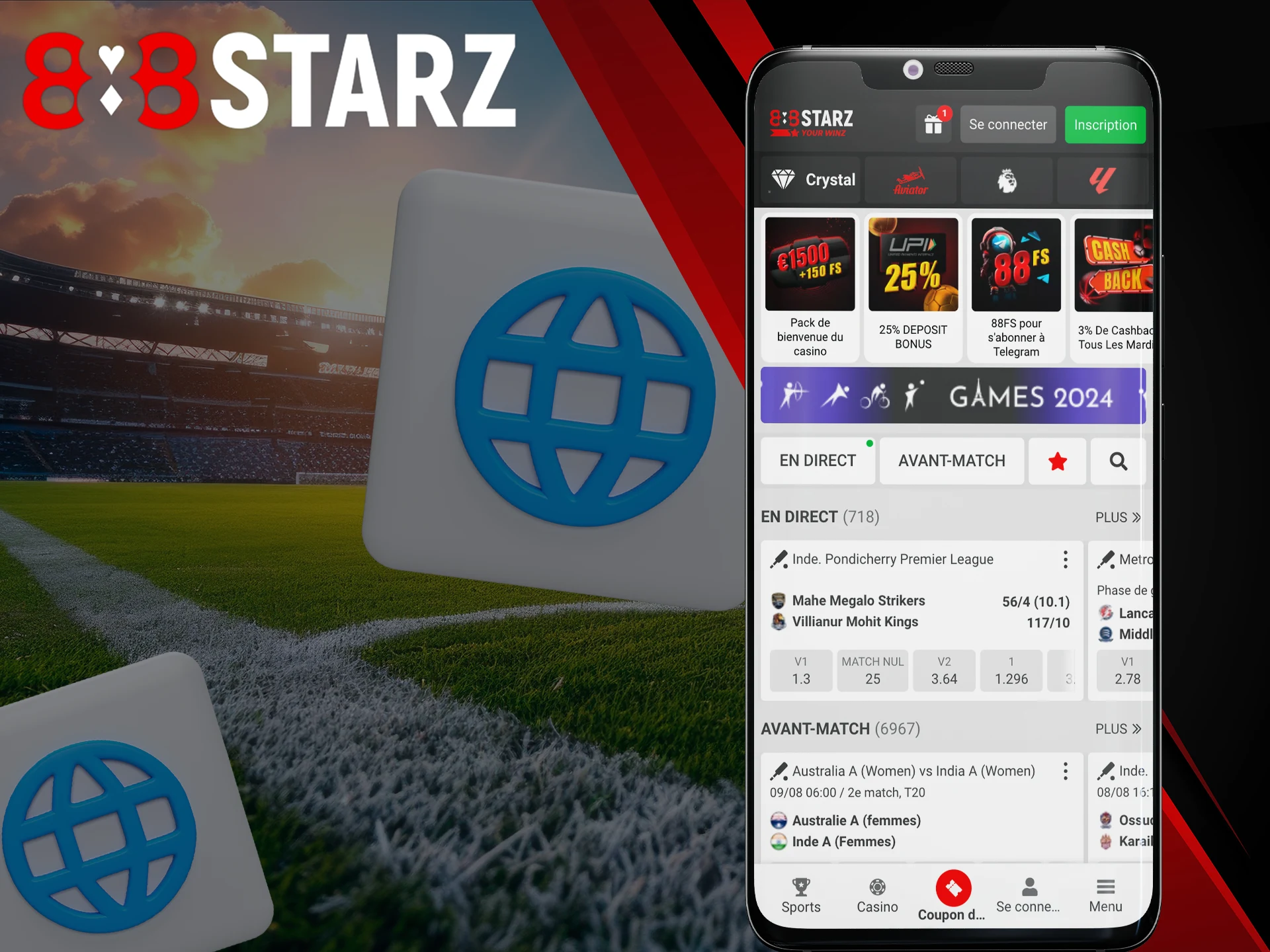 Essayez la version web du site 888Starz sur votre appareil.